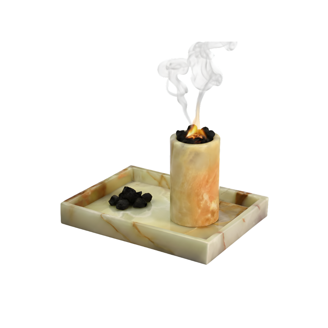 Marble Bakhoor Burner & Tray Set
