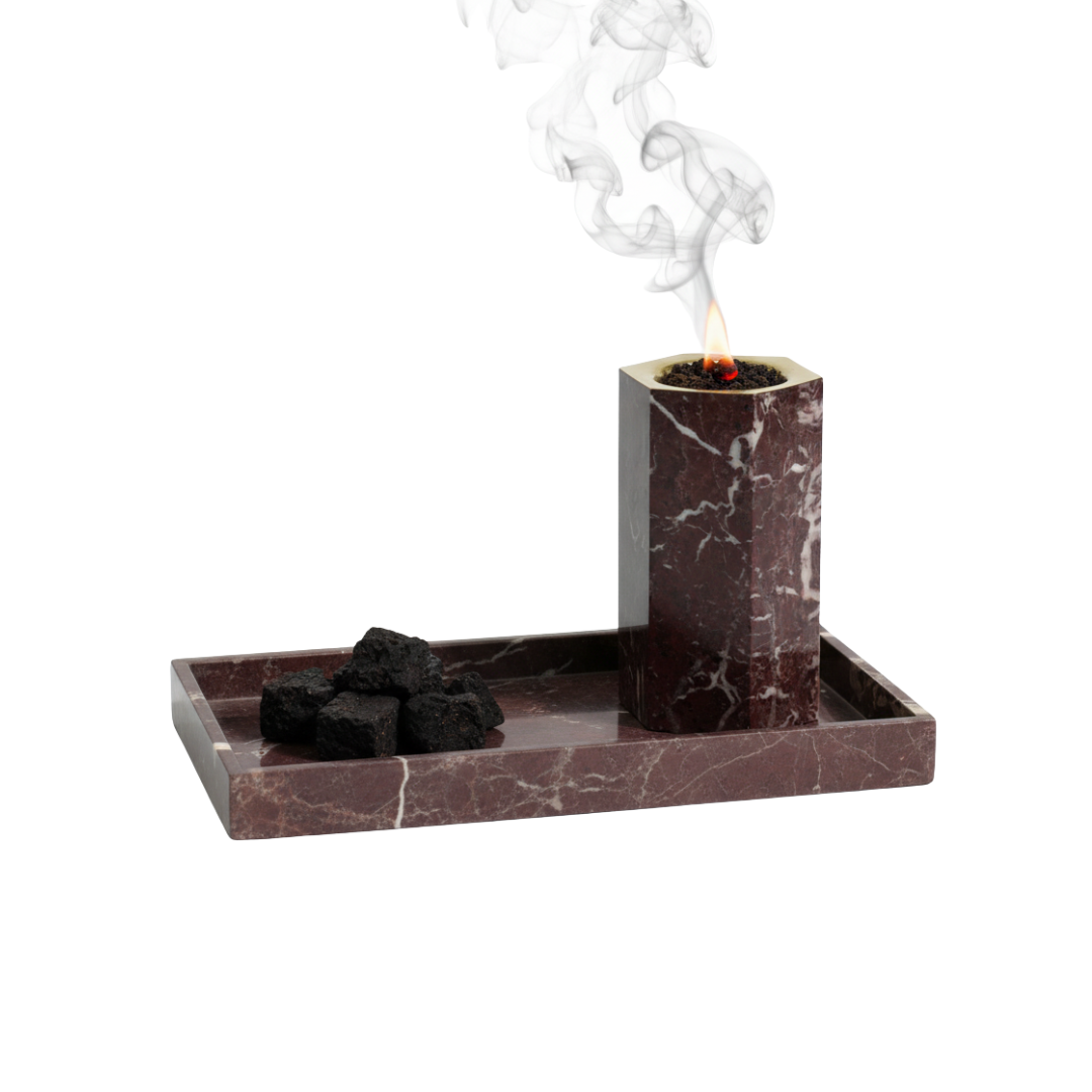 Marble Bakhoor Burner & Tray Set