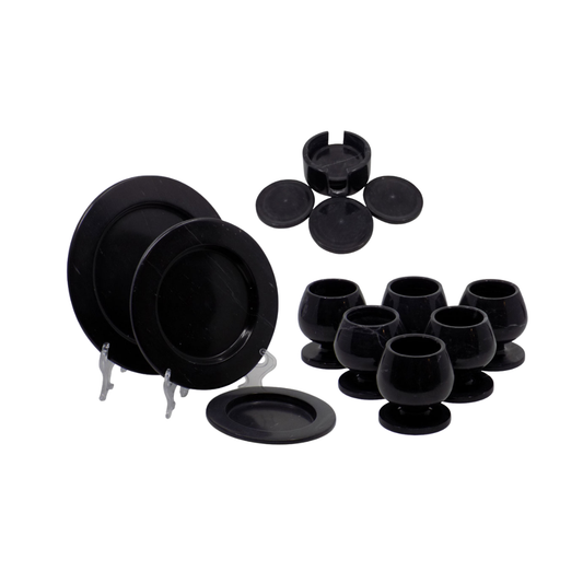 Marble Glass & Serving Set